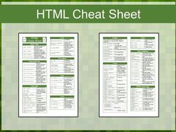 HTML Code Cheat Sheet | Teaching Resources
