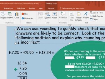 KS2 - Using rounding to estimate and check addition and subtraction calculations