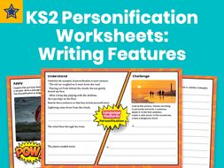ks2 personification worksheets writing features teaching resources