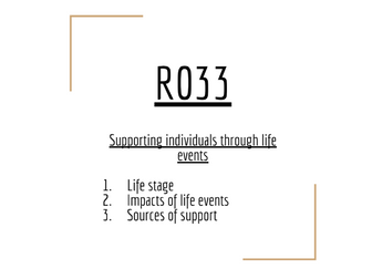 coursework RO33 Life stages OCR (new spec)