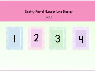 Number Line 1-20 Display: Spotty Pastels