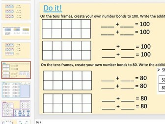 Year 2 Number bonds / facts to 100 and 20 powerpoint activities
