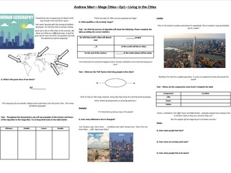 Andrew Marr - Mega Cities - Worksheets to support the BBC TV Documentary