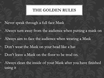 Mask (Trestle Theatre) PowerPoint - Half Term