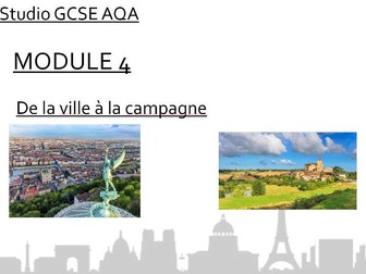Studio AQA GCSE Module 4 Point de départ ma ville/méteo/directions de la ville à la campagne