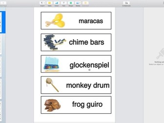 Primary percussion instrument labels