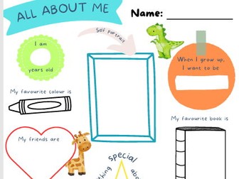 ‘All About Me’ Activity Sheet