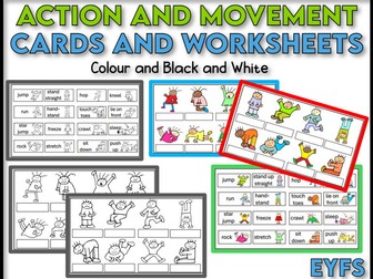 Action and Movement Cards and Worksheets