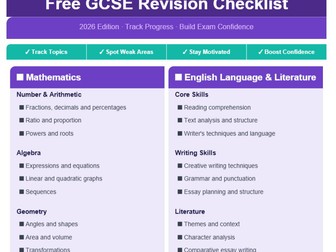 Free GCSE Revision Checklist 2026