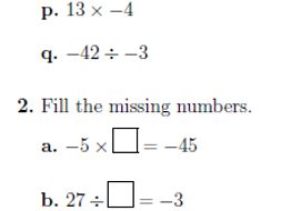 Multiplying and dividing integers worksheet (with answers) | Teaching
