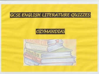 OZYMANDIAS MULTIPLE-CHOICE QUIZ
