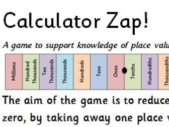 Calculator Zap! A game to promote place value knowledge