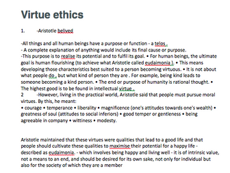 virtue ethics booklet