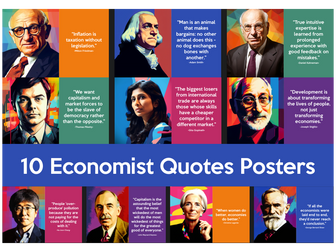 10 Economist Quotes Economics Display Posters