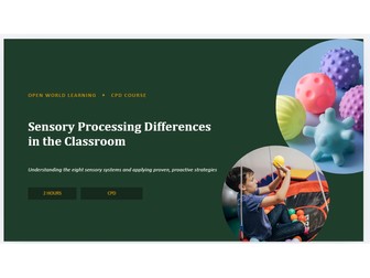 Sensory Processing Differences in the Classroom - CPD Course | The Eight Sensory Systems