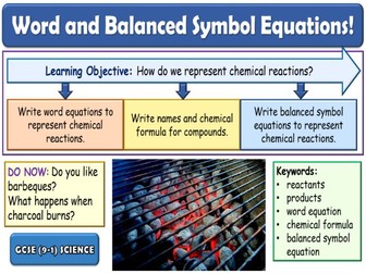 Word and balanced symbol equations GCSE Science Bundle