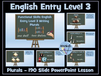 Functional Skills English - Entry Level 3 - Plurals PowerPoint Lesson