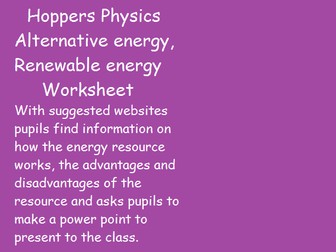 Alternative / Renewable energy research by Hoppers Physics