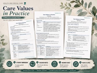 Care Values in Practice | BTEC Health and Social Care presentation