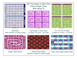 Future Simple Tense with Going To 6 Board Game Bundle