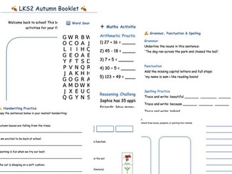 Lower KS2 Autumn booklet