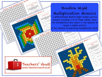Bonfire Night Multiplication Mosaics