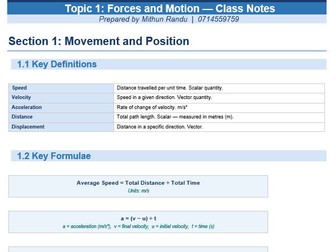 Forces and Motion_Edexcel_IGCSE