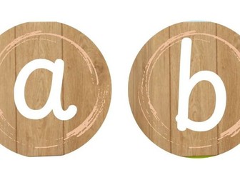 Wood Effect Uppercase and Lowercase Lettering