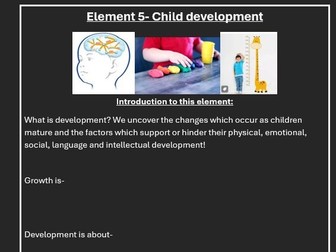 Gen 2 ( Teaching from Sept 2025) T-LEVEL Education and Early years- Element 5- Full resource pack.