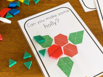 Christmas STEM Pattern Block Challenge Cards