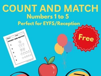 ​Count and Match Numbers 1-5 Math Activity