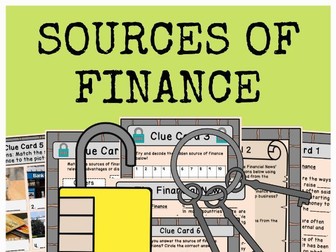 Sources of Finance - Escape Room