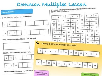 Year 5 Multiplication and Division - Common Multiples Lesson