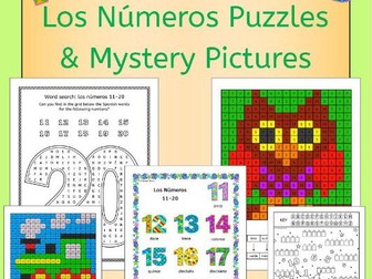Spanish Numbers Los Numeros Puzzles and Mystery Pictures