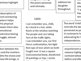 Catrin poem with notes