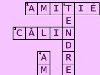 mots croisés thème de la saint valentin