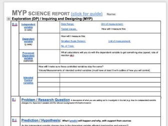 MYP Science - BC Investigation Template