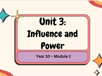 Unit 3- Influence and Power - Task A Group Discussion WJEC GCSE Lang/Lit Double Award