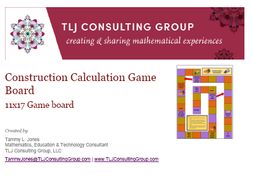 Construction Calculation Game Board 11x17