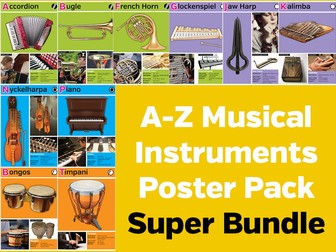 A-Z Musical Instruments Poster Pack Bundle