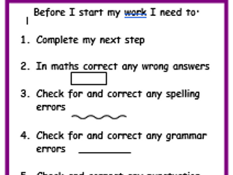 Before I Start I Must...Executive Functioning Checklist