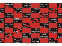 Past Simple Tense with Verb Be Checker Board Game