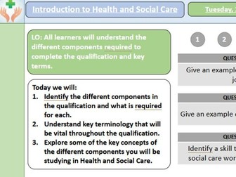 BTEC Tech Award HSC Taster Day Escape Room Health and Social Care