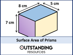 Maths ks2 ks3 ks4 foundation: volume of cuboids, with a wide range of Surface Area 1 - Surface Area of Prisms (+ worksheet) by Outstanding