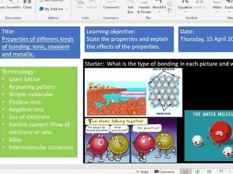 Properties of Bonding GCSE AQA