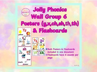 Jolly Phonics Group 6 Posters & Flashcards
