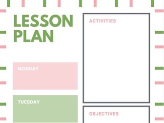 Simple Lesson Plan Pink & Green