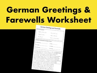 German Greetings and Farewells Worksheet