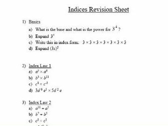 Indices Revision