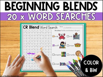 Beginning Consonant Blends Word Searches
